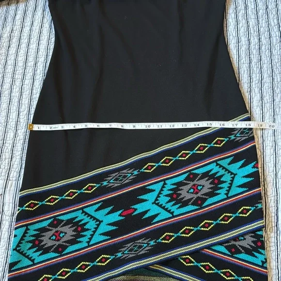 Boston Proper Sweater Knit Sheath Dress Long sleeve Aztec Tribal print size 4 - Picture 9 of 14